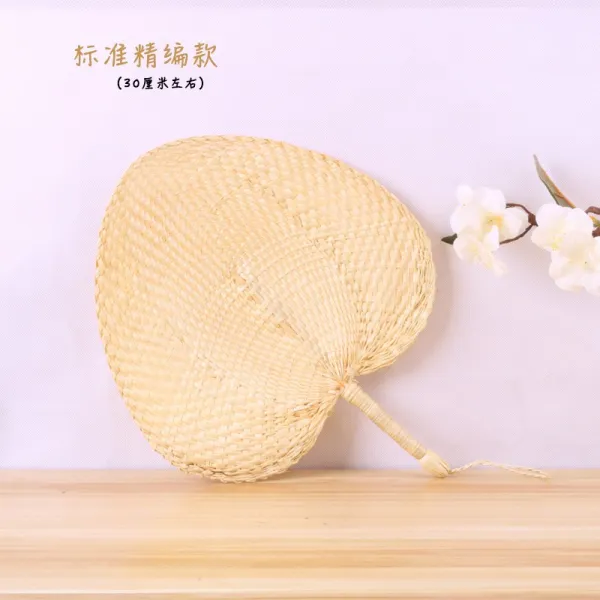 통 부채 동양식 나무 시원 여름 왕 전통 대형 휴대용 부채춤 선물, 약 27-30cm (표준 고급 니트 버전)개