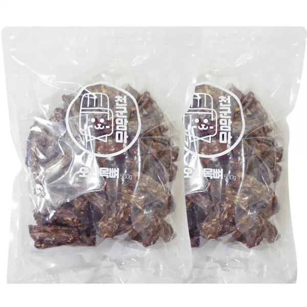 천군맘마 [1+1]강아지오리목뼈500g+500g 대용량 강아지수제간식 수제간식, 1개, [1+1]오리목뼈500g+500g