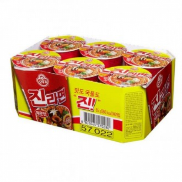 라면사재기 오뚜기 진라면 컵라면 매운맛 65g 6EA 1박스, 단품