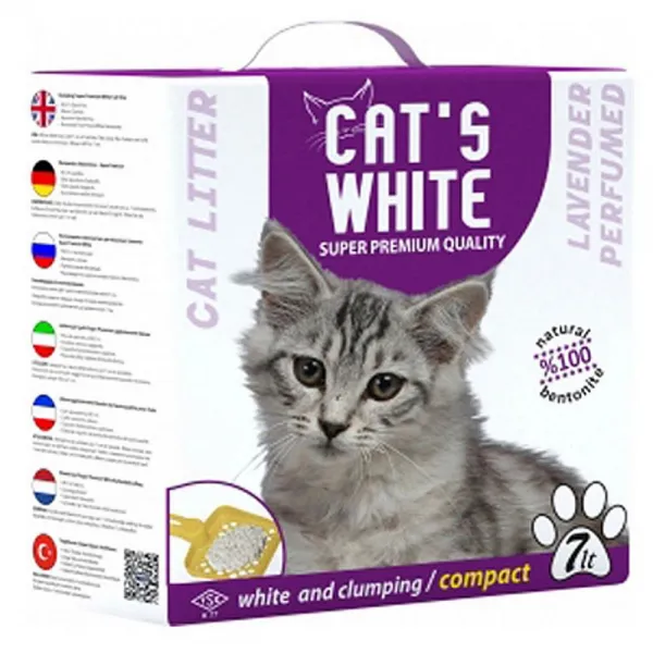 아빈몰 화이트 고양이 모래 7l 라벤더 천연모래 애완용품 나무 종이