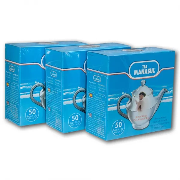 50 x 3 Boxes of Herbal Laxative Tea 바이오3의 대표적인 체중 감량차 Manasul-Tea 체중 감량 허브가 들어간 한방 해소 차 마나술 티, 1세트