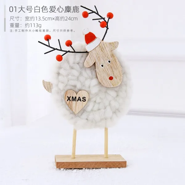 크리스마스 장식 소품 산타 루돌프 성탄 인형 데코, 화이트하트A