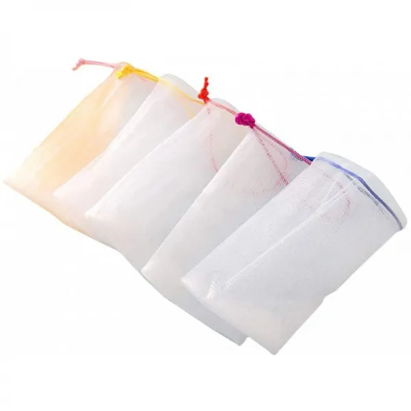 우노나 5 Pcs 비누 가방 세트 비누 넷 백 비누 잔재 가방 비누 가방 비누 스폰지 비누 가방 단일상품