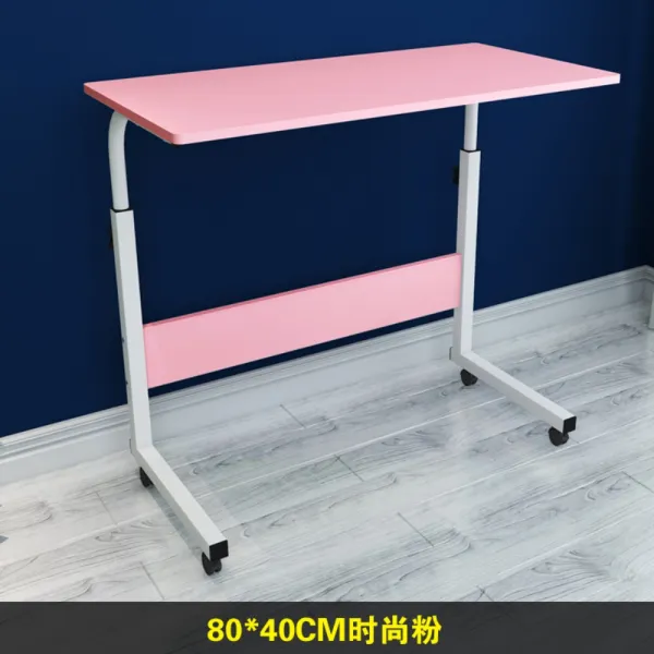 대박 노트북 홈용 침실 테이블베드 리프트 이동 테이블 숙소 게으른 테이블, 핑크 80X40