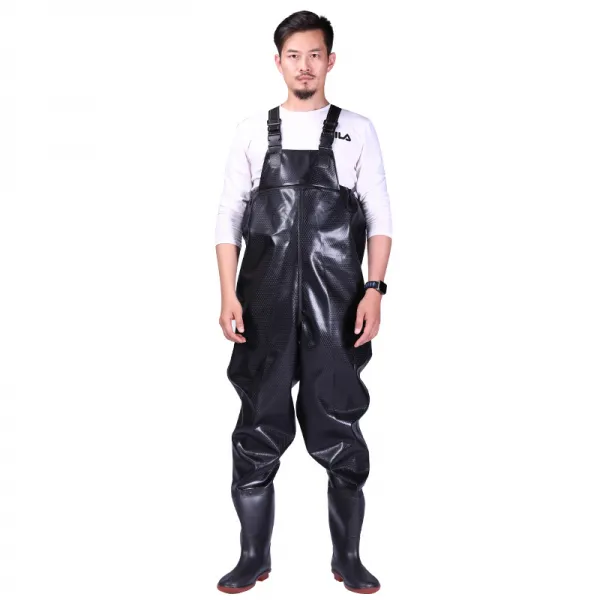 방수 해루질 바지 허리 장화 점프슈트 남녀공용 낚시 장비 갯벌 체험 모내기 농사 웨이더 일복 47 블랙 85수