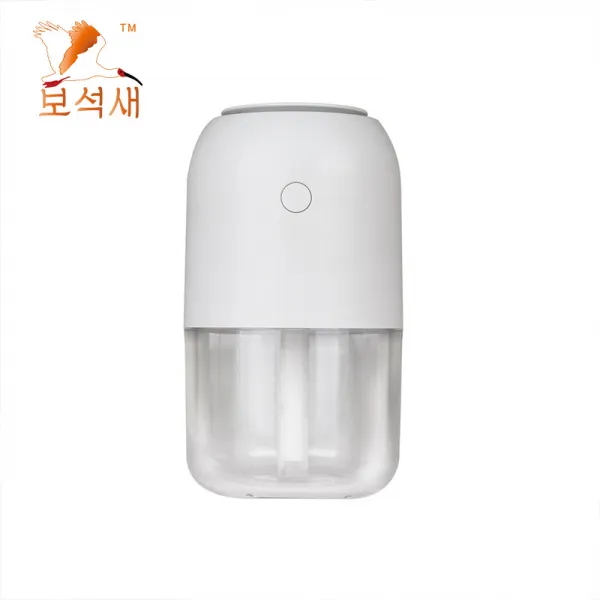 보석새 무선 미니가습기 280ml 차에 색색의 야간등을 싣다 DKDQ005, 흰색