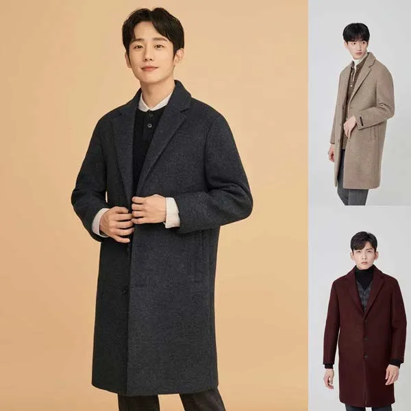  현대백화점 마인드브릿지 남성 Mtca7107 수입 울혼방스폰지본딩스탠다드싱글코트