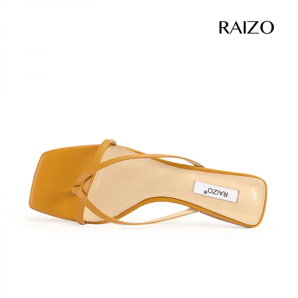 RAIZO 사각코 겹 발가락 이지 리얼가죽 내막 수제신발 여성 쿨 끌다