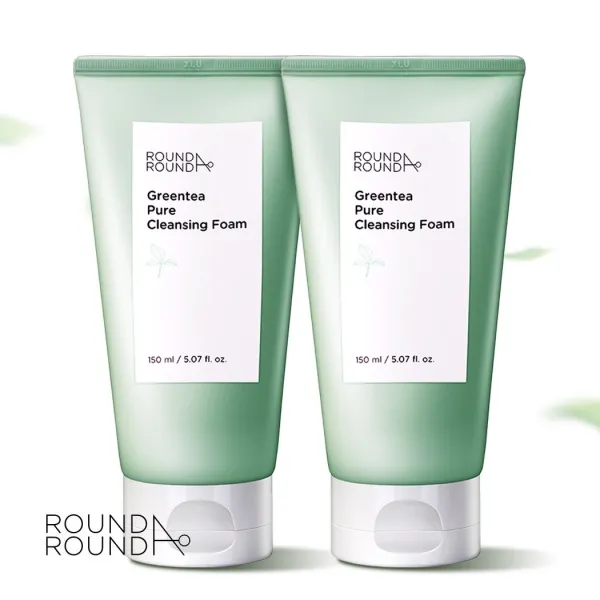 라운드어라운드 (1+1) 그린티 약산성 클렌징폼 150ml, 150ml, 2개