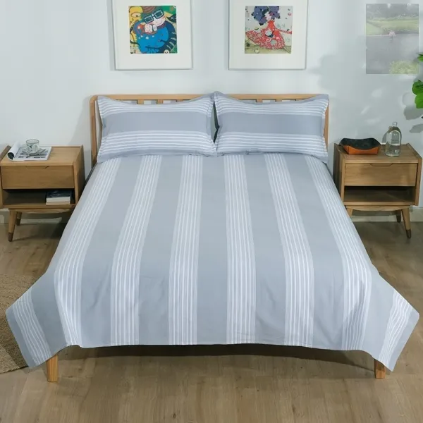 블로그닷컴 싱글침구 클래식패브릭 4종 풀패딩 베실내화 이불커버 침대시트 양식 쓰리 기숙사 인싸템 노르딕 타바스그레이 난조