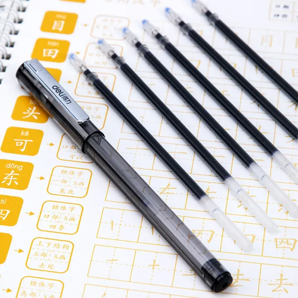 deli 노브랜드 알리 기화 펜 0.5mm 리필 기출 순삭 사라지는 자동소멸 캘리 수험생, deli 세트(펜1+리필6)