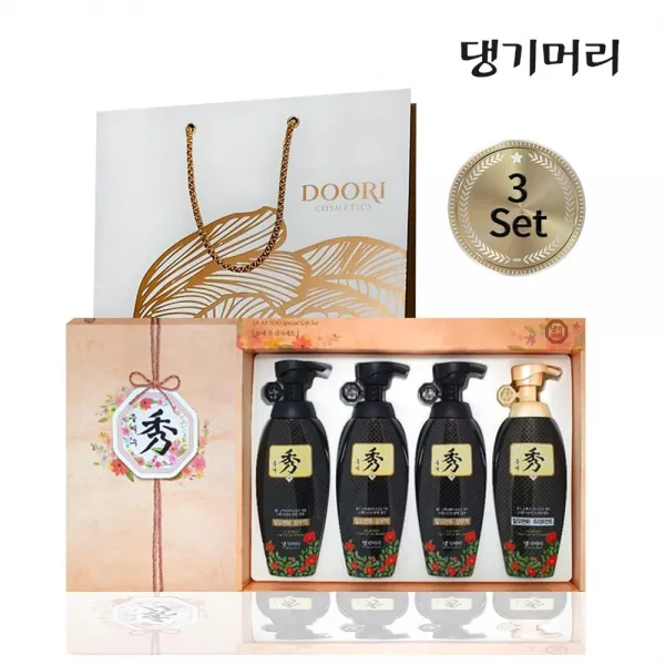[설 선물] 댕기머리 들애 수 한방 두피 샴푸 설 선물세트, 3세트, 1600ml