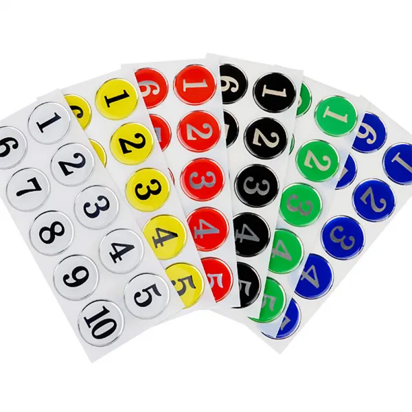 컬러 원형 에폭시 번호판 원형 번호판 락커 식당 테이블 숫자 스티커 카페 Pc방 컴터 헬스장 신발장 옷장 파랑 31~40