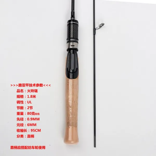 민물낚시대 카본 흰줄무늬 실용적인 루어 말입 막대 ul미물 슈퍼소프트 원투 릴낚싯대 바다낚시 낚시대 세트포장, T08-1.8미터 UL스트레이트손잡이 낚싯대 실용적인 장대