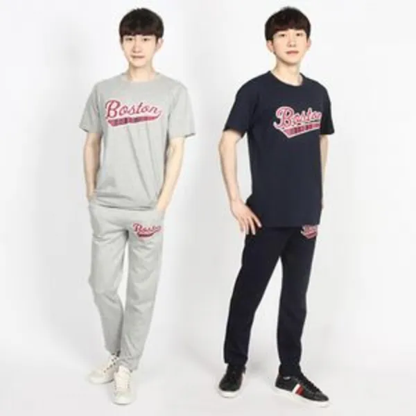 티짱 Aql_9022808 색상 : 네이비 | 사이즈 M 반팔 트레이닝세트 일상복 홈웨어 상하의 헬스 운동복 스포츠 레져/철인3종경기/경기복