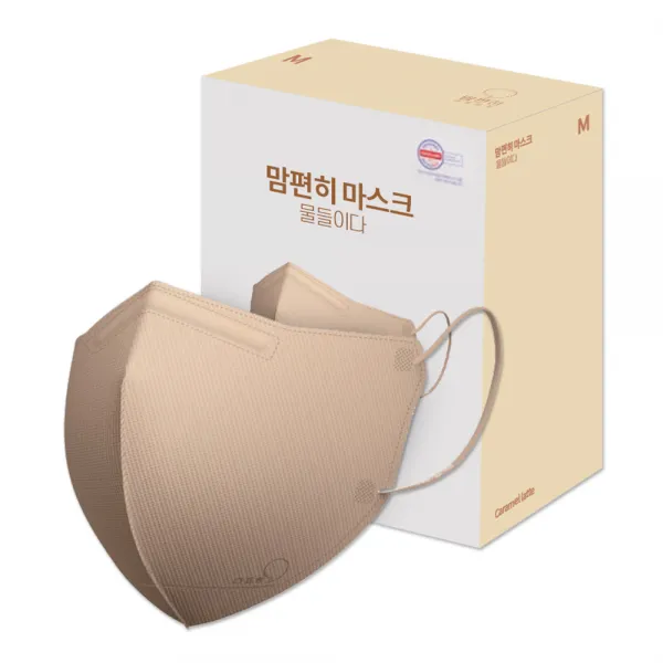 맘편히 새부리형 성인용 컬러 마스크 중형 개별포장, 1팩, 베이지, 25매