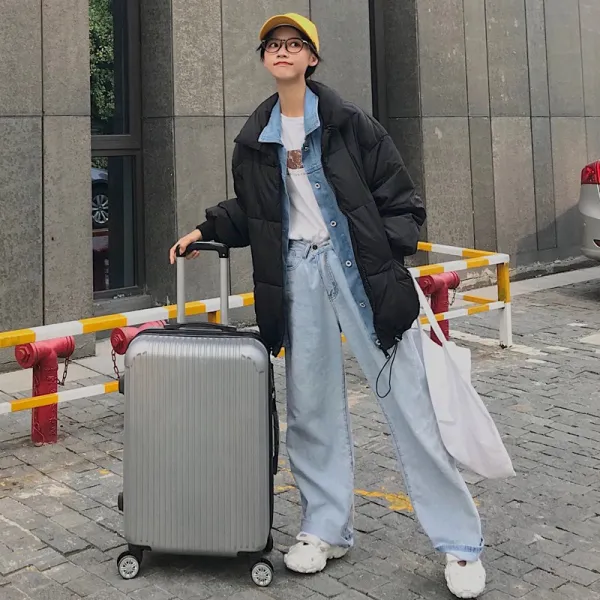 자체브랜드 LDJ0406 2019 패딩 여 가짜투피스 카라 루즈핏 캐주얼 코트