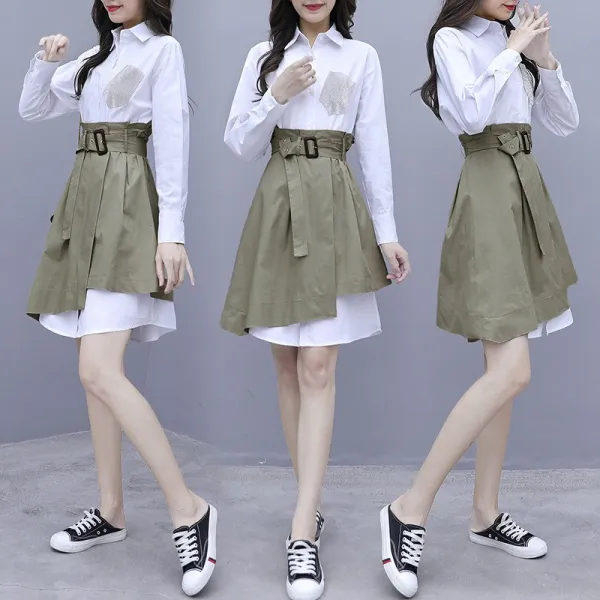 독블레스유 Dogblessyou 흰색와이셔츠 여성의류 초 유행 투수영복