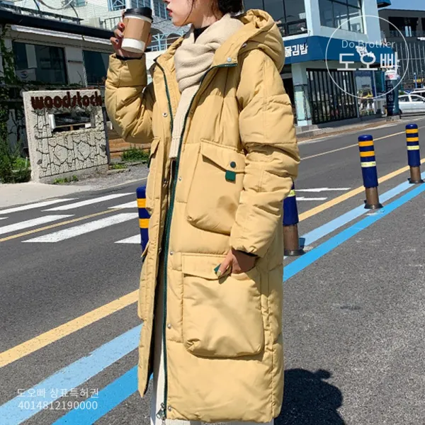 도오빠 빅사이즈 여성 롱패딩 패딩 점퍼 후드 다운 여자패딩 학생패딩 겨울 인기템 박시 오버핏 10대 20대 30대 패션 데일리 캐주얼 빅사이즈롱패딩