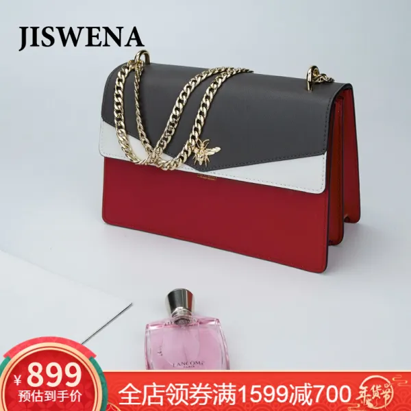 JISWENA 해사 전 세계 쇼핑 여가방 숄더 크로스 트렌디한 트렌드 사치품 포켓 브랜드 히트 돌고래 글로벌 J181005306A 회 화이트 버건디