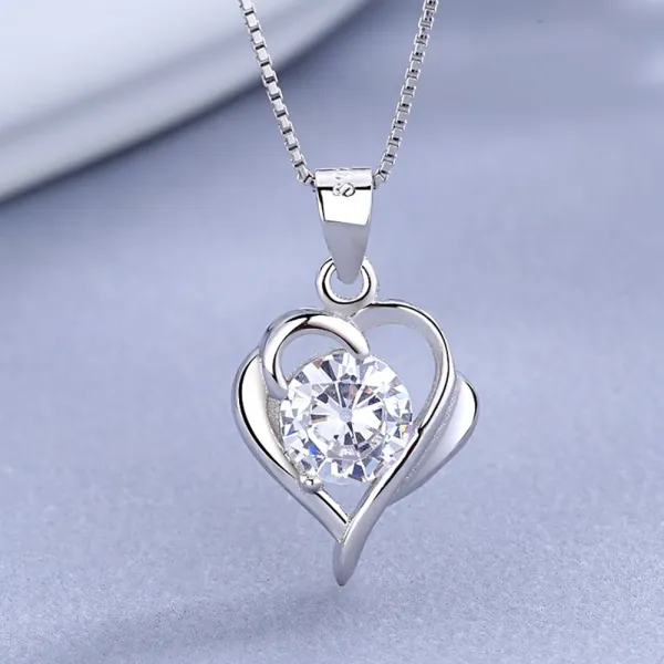위파인더 S925 순은 하트 쇄골쇄신녀 심플 개성만점 하트모티브 원 펜던트 메이커 클래식