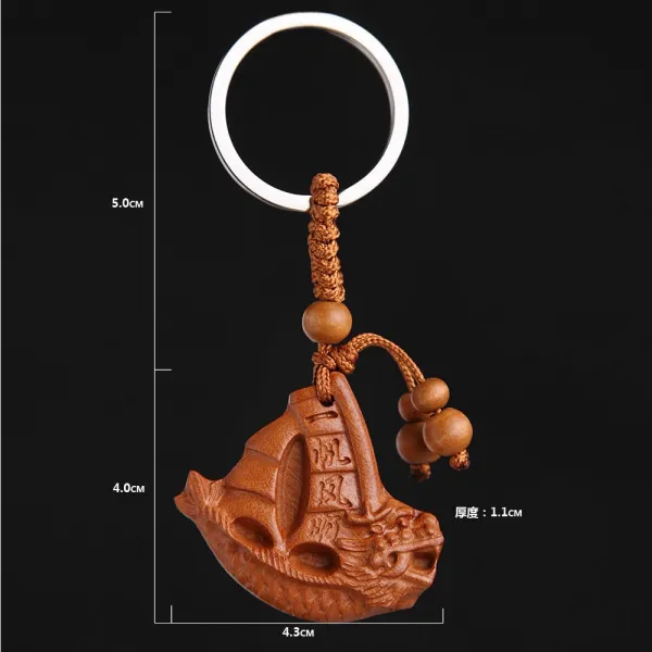 Apr.29 6번 무사안일 홀딩 디자인 복숭아나무 핸드폰 걸이 중국풍 복고 족제비 钥匙 열쇠고리 목제 끈으로 대박Z, 순풍 에 돛 을 달다.