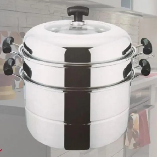 라스보라 열효율이 우수한 스테인레스 퀸센스 3단 찜솥 [32cm] 찜통 찜기 찜냄비 E-516224, 1개, 32cm