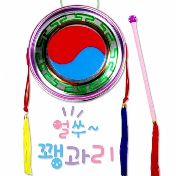 주식회사크레피 얼쑤 꽹과리 만들기 유치원만들기 3개묶음 학습만들기재료