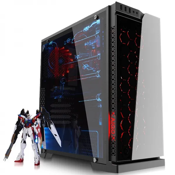 PC 케이스 컴퓨터 본체 조립 AIGO/패트리엇 2 블랙 전측 투명 센터 메인