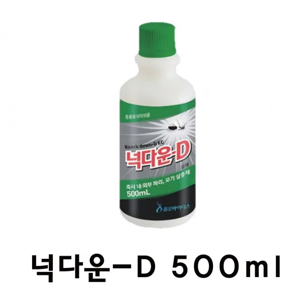 넉다운D 500ml, 축사내 살충제(모기약,파리약), 5개, 500ml