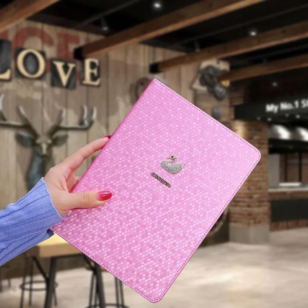 율율마미 적용 사과폰 보호케이스 6세대다 97 인치 Ipad 2017 Ipdair 유터케이스 자 6th 코트 A1893 핑크 백조 @ 방폭 강화유리 필름