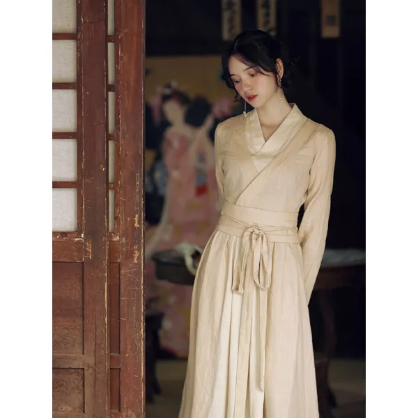 영아종합쇼핑 브이넥 긴팔 베갯속 마을 자 소한 원소 차이나 풍가 인도함 리폼 중국한복 면린넨 가을