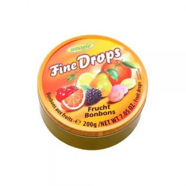 WOOGIE Fine Drops Fruit Mix Candies 200g, 1