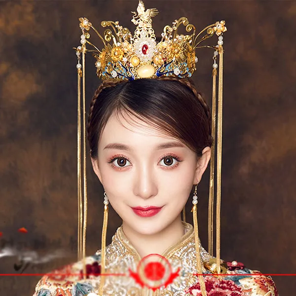 웨딩촬영화관 족두리 귀걸이 헤어장식 2종세트