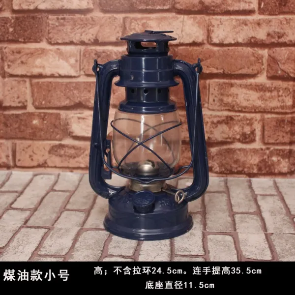 화목쇼핑몰 등유랜턴 민속 레트로 물품 늙다리 수장 잡목 민국 구식의 클오일 램프 골동품 진열 장식품, 클오일 타입 디프블루 미니 많다 등불
