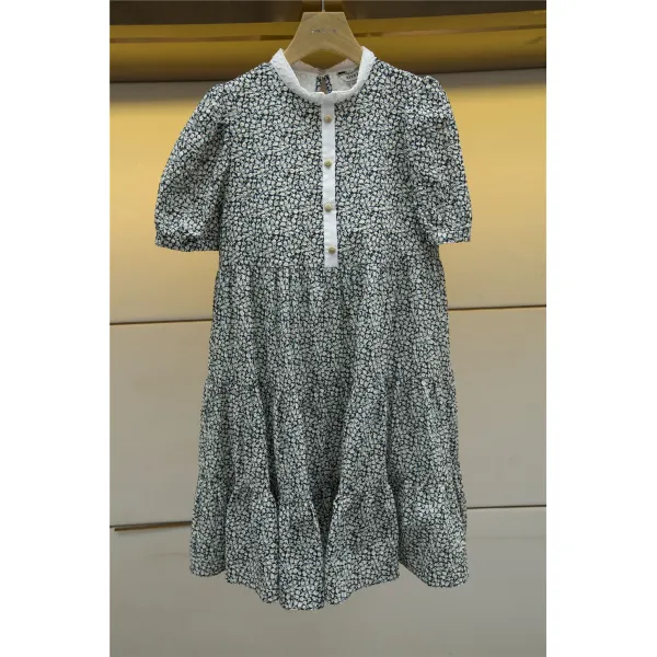 원피스 에이브럼스 여름 여성 룩 반팔 슬림 A라인 점프슈트 N72C1901