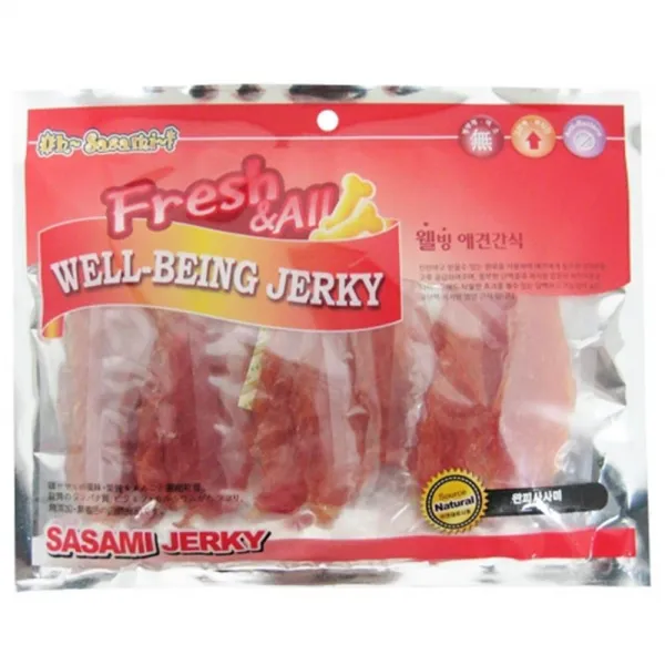 저지방 애견간식 닭고기 사사미 강아지 배웅간식 영양간식 닭가슴살 맛있는 훈련 건강, 1개