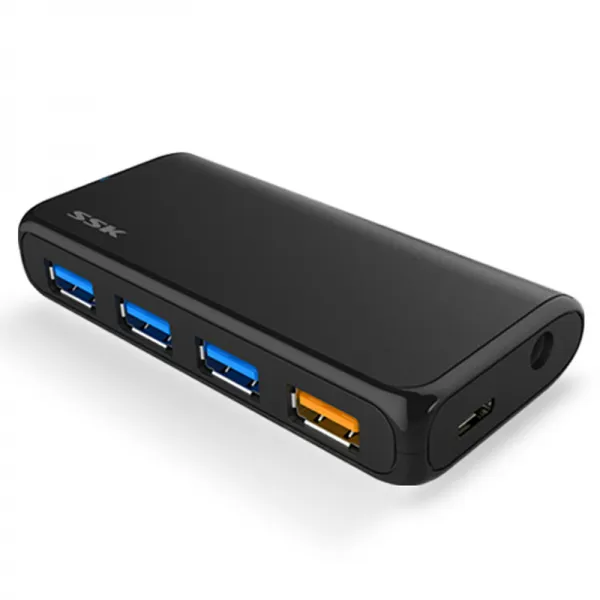 USB허브 SSK(SSK)shu801허브 1닦기 4말솜씨가 충전 USB3.0충전식(밴드 어댑터), 기본