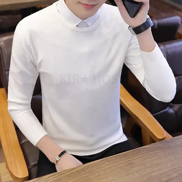 kirahosi 클래식 남성 니트 칼라넥 스웨터 오버핏 365호+ 덧신 증정 Qif6f1i