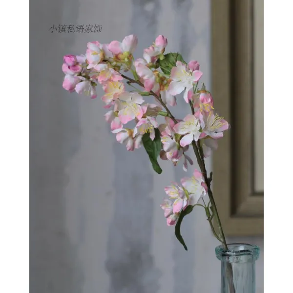 스윗 전원 아메카지스타일 농촌 모조꽃 인조 채화 라이크 눈부시다 숏 벚꽃 꽃술 라이트핑크