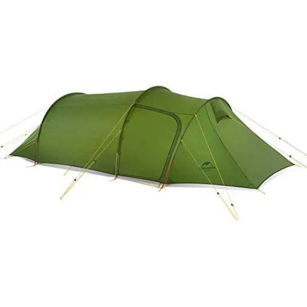 9.예상수령일 2-6일 이내 Naturehike 공식 숍 텐트 3 인용 넓은 전실 4 시즌 초경량 쯔루무 터널 형 캠프, 솔잎 색 (20D 실리카겔 나일론)