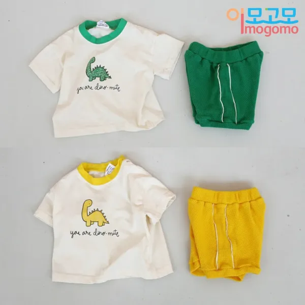 이모고모 NE 공룡베베상하복 (반팔티+반바지 set)