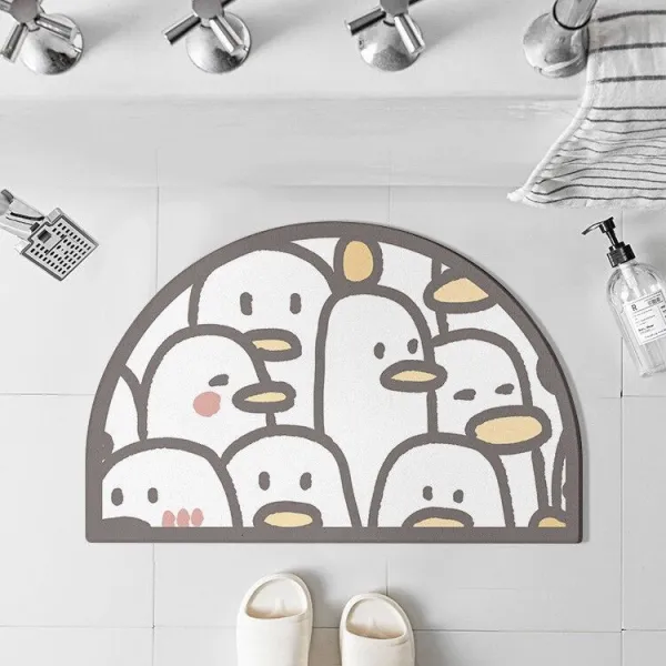 강아지발매트 1+1 고양이 호랑이 캐릭터 발매트 빨아쓰는 규조토 발매트 만화 붐비다 곰돌이 욕실 규조 진흙 깔개 화장실 입구 흡수 반원 발바닥 미끄럼 방지, 004