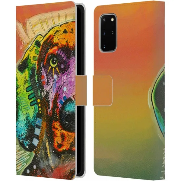 Samsung 은하 S20 + / S20 + 5G와 호환이되는 공식적인 학장 Russo 실험실 개 가죽 책 지갑 상자 덮개, 단일상품, 단일상품