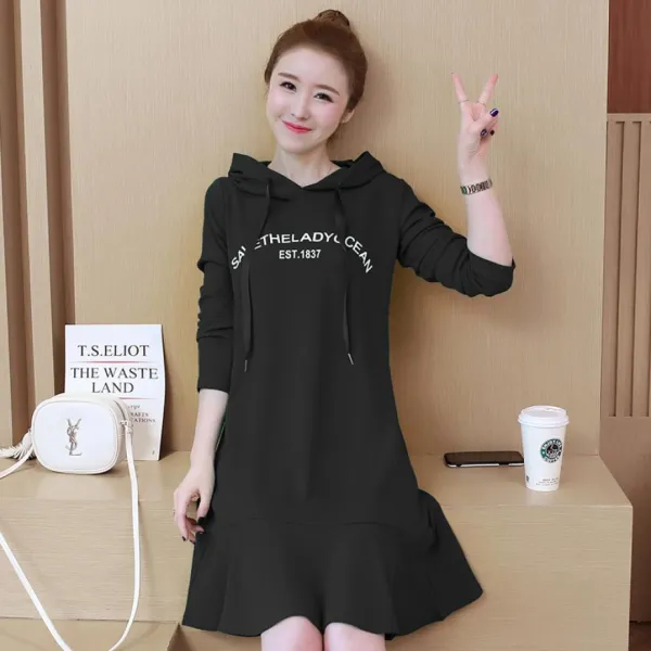 엘림패션 여성 겨울 후드 원피스