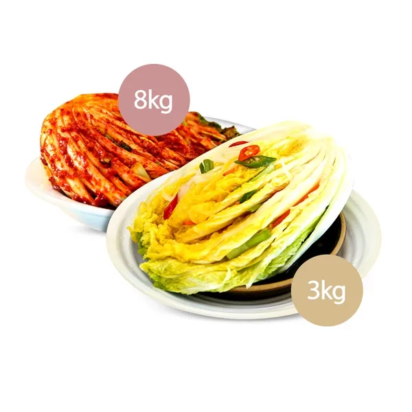평창꽃순이 평창 고랭지 배추로 담근 황태포기김치 8kg + 호박백김치3kg (총11kg), 없음