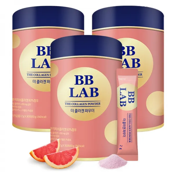 뉴트리원 본사 누적판매 700억 돌파 전지현 비비랩 콜라겐 더 콜라겐파우더S 먹는 저분자콜라겐 가루 분말 자몽맛 + 활력환, 3box