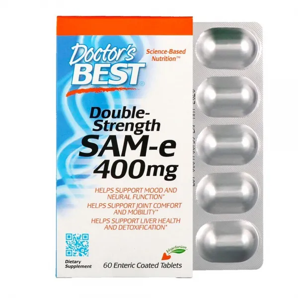 Doctor's Best 닥터스베스트 Sam E Double Strength 400mg 60장용코팅정제 1팩 60개입