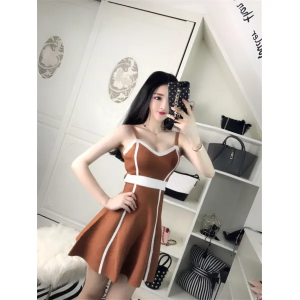 해외를담다 끈나시원피스 끈나시드레스 탑나시원피스 캐미원피스 캐미솔원피스 나시슬립원피스 섹시 나이트클럽 여성의류 슬림핏