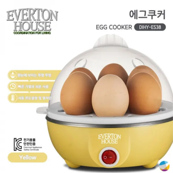 잔고 13개남음 원가이하판매 판매l위 한정판물량 KC인증 계란찜기 혼밥 에버튼하우스 옐로우에그쿠커, 본상품선택